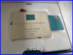 2000 WDCC Bambi and Mother Figurine New in Box with Silver Butterfly Charm