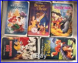 5 BLACK DIAMOND Walt Disney VHS Mermaid, Beauty & The Beast, Jungle Book, 101