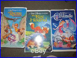 6-Walt Disney, Black Diamond Classic-Cinderella, Bambi, 101 Dalmations, Aladin, VHS