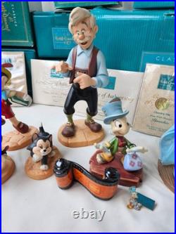 7 Piece WDCC Pinocchio Set with Boxes and COA