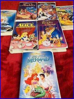 7 Rare Walt Disney VHS Movies Lot Black Diamond Classic Edition Banned Cover