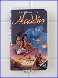 ALADDIN Walt Disney's RARE Classic BLACK DIAMOND VHS #1662 Snow White Cinderella