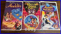 Aladdin (VHS, 1993) Black Diamond #1662 Walt Disney Classic Rare! With sequels