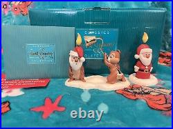 Classics Walt Disney Collection Chip & Dale Christmas Figure In Box Santa Candle