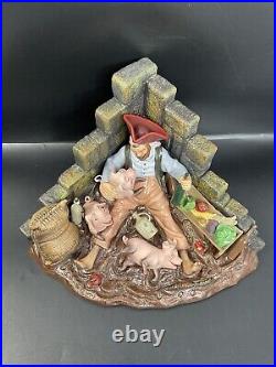 DISNEY CLASSICS WDCC PIRATES OF THE CARIBBEAN PIRATE With PIGS DRINK UP ME'EARTIES