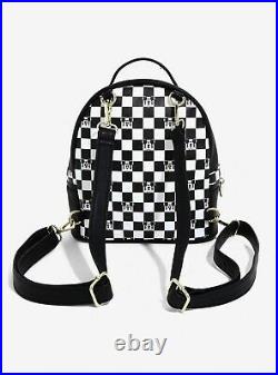 DISNEY Loungefly Classic Mickey Mouse Checkered OH BOY Mini Backpack Cardholder
