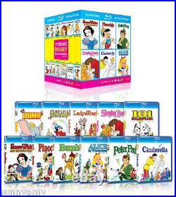 Disney Blu Ray Boxset 11 Classic Films Pinocchio Peter Pan Snow White Alice