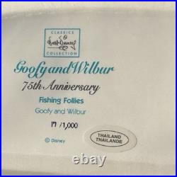 Disney LARGE FISHING FOLLIES GOOFY AND WILBUR IN BOAT boxed L. E. 17/1000 mint