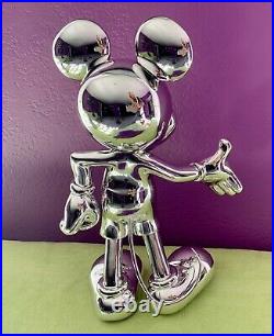 Disney Leblon Delienne Mickey Mouse Pop Art Sculpture Figure Chrome Silver 12H