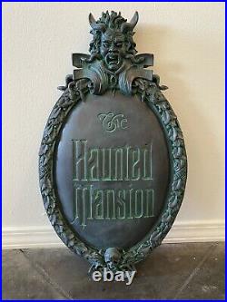 Disney Parks The Haunted Mansion Classic Gate/Wall Plaque Sign 45th Anniversary