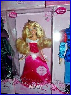 Disney Store Sleeping Beauty Classic Collection Dolls Aurora, Phillip Malef SET