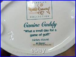 Disney WDCC Canine Caddy Set 4 Pieces Mickey Pluto Base and Scroll COA and Box