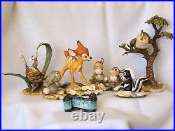 Disney WDCC First Issue BAMBI Sculptures 7 pc. SET with New FIELD MOUSE Boxes, COA