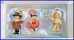 Disney WDCC Small World Classic Ornament 3 pc set Hallmark 2003 Howdy Joie Royal