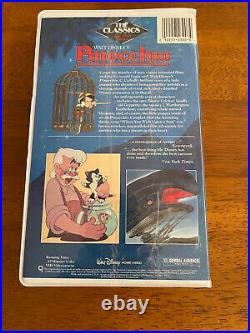 Disney classic pinocchio vhs black diamond new and sealed 239V 1986 clam shell