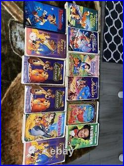 Lot of 6 Walt Disney Black Diamond Classics Children's Animated VHS Tapes
