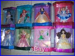 Lot of 8 RARE Disney Exclusive Classic Doll Collection Alice-Ariel-TinkerBelle