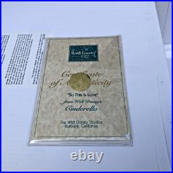 NIB DisneyWDCCCINDERELLA AND PRINCESO THIS IS LOVE 9 1/2 COA