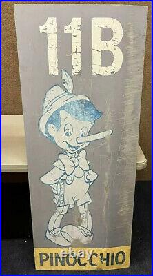 Pinocchio Blue 11B Disneyland Parking Lot Sign Park Genuine Disney Prop with COA