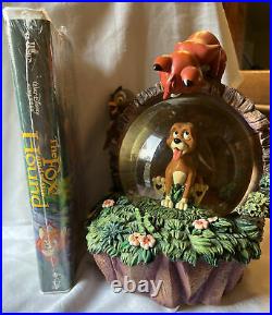Rare Disney The Fox And The Hound Snow Globe With Classic VHS 2041