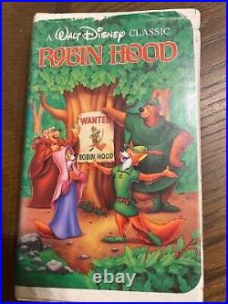Robin Hood Walt Disney The Classics Black Diamond VHS Tape #1189