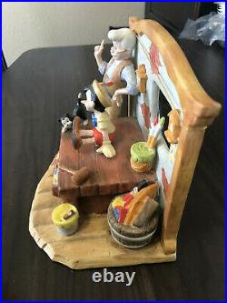 Schmid Disney Pinocchio and Geppetto Work Shop Music Box With COA