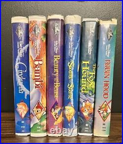 VHS Walt Disney Black Diamond Classics RARE Lot Of 6 Movies