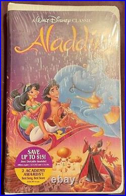 VINTAGE RARE Aladdin (VHS 1993) Walt Disney Black Diamond Classic Video SEALED