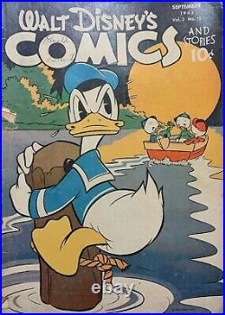 VINTAGE Walt Disney's Comics and Stories VOL 3 NO 12 GD/VG 2.0 GOLDEN 1943