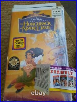 Vintage 9 NEW SEALED Walt Disney VHS Masterpiece Black Diamond tons of classics