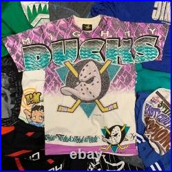 Vintage 90s NHL Mighty Ducks All Over Print Magic Johnson Tee Shirt M