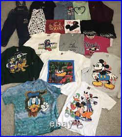 Vtg Lot Of 18 Walt Disney Cartoon Shirts Reseller Mickey Inc Unlimited Y2k 90s