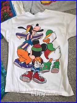 Vtg Lot Of 18 Walt Disney Cartoon Shirts Reseller Mickey Inc Unlimited Y2k 90s