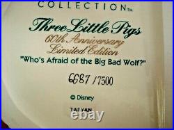 Vtg. WALT DISNEY CLASSICS COLLECTION WHOS AFRAID OF THE BIG BAD WOLF FIGURE