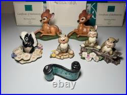 WDCC Bambi 6 Piece Set With 3 Boxes & 2 COAs + Bambi Fine Art Print
