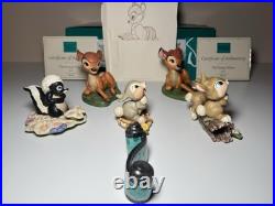 WDCC Bambi 6 Piece Set With 3 Boxes & 2 COAs + Bambi Fine Art Print