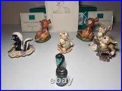WDCC Bambi 6 Piece Set With 3 Boxes & 2 COAs + Bambi Fine Art Print