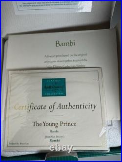 WDCC Bambi 6 Piece Set With 3 Boxes & 2 COAs + Bambi Fine Art Print