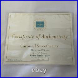 WDCC Carousel Sweethearts Mickey and Minnie Brave Little Tailor Box and COA