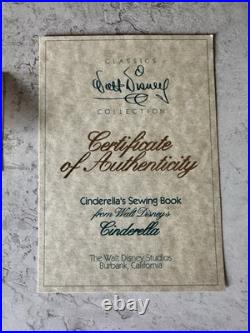 WDCC Cinderella Sewing Book with Stand, COA + Pink Dress Promo Books x2 & 2 Cards