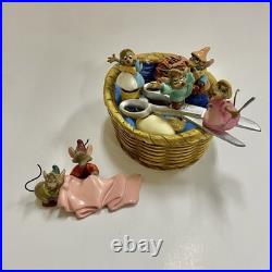 WDCC Cinderella Surprise! Mice in Sewing Basket AND Jaq Gus with Ribbon. No Box