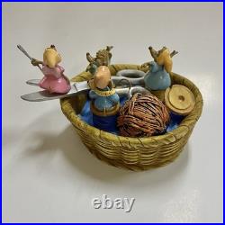 WDCC Cinderella Surprise! Mice in Sewing Basket AND Jaq Gus with Ribbon. No Box
