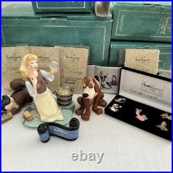WDCC Cinderella's Opening Title, Cinderella, Bruno, Lucifer & 50th Anniv Pin Set