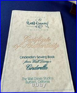 WDCC Cinderella's Sewing Book Disney Classics Collection Box COA Stand Retired
