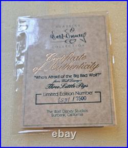 WDCC DISNEY WHO'S AFRAID OF THE BIG BAD WOLF Limited Edition with box COA
