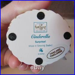 WDCC Disney Cinderella Surprise! Mice in Sewing Basket Pink Dress Gus Jaq Suzy