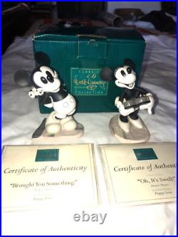 WDCC Disney Classic Collection Puppy Love MINNIE & MICKEY Puppy Love Set & COA'S