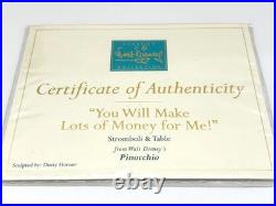 WDCC Disney Figurine Stromboli & Table'You Will Make Lots of Money COA No Box