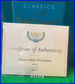 WDCC Disney MULAN Honorable Decision + MUSHU Crystal Fan Gift by M. Millan