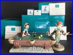 WDCC Disney Pinocchio Jiminy 8 Ball Lampwick Pool Table Scene Figurines Box COA